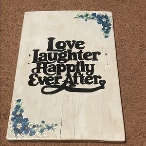 Floral reclaimed barn wood wall Decor with Quote